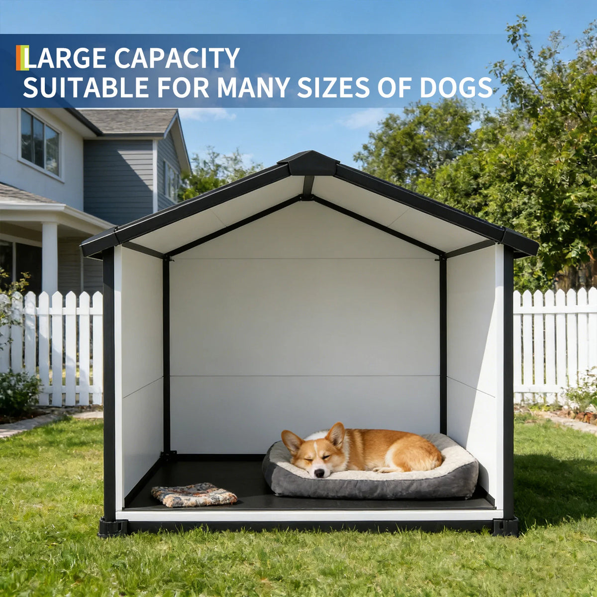 Waterproof Plastic Dog House With Removable Roof And Ventilated Design