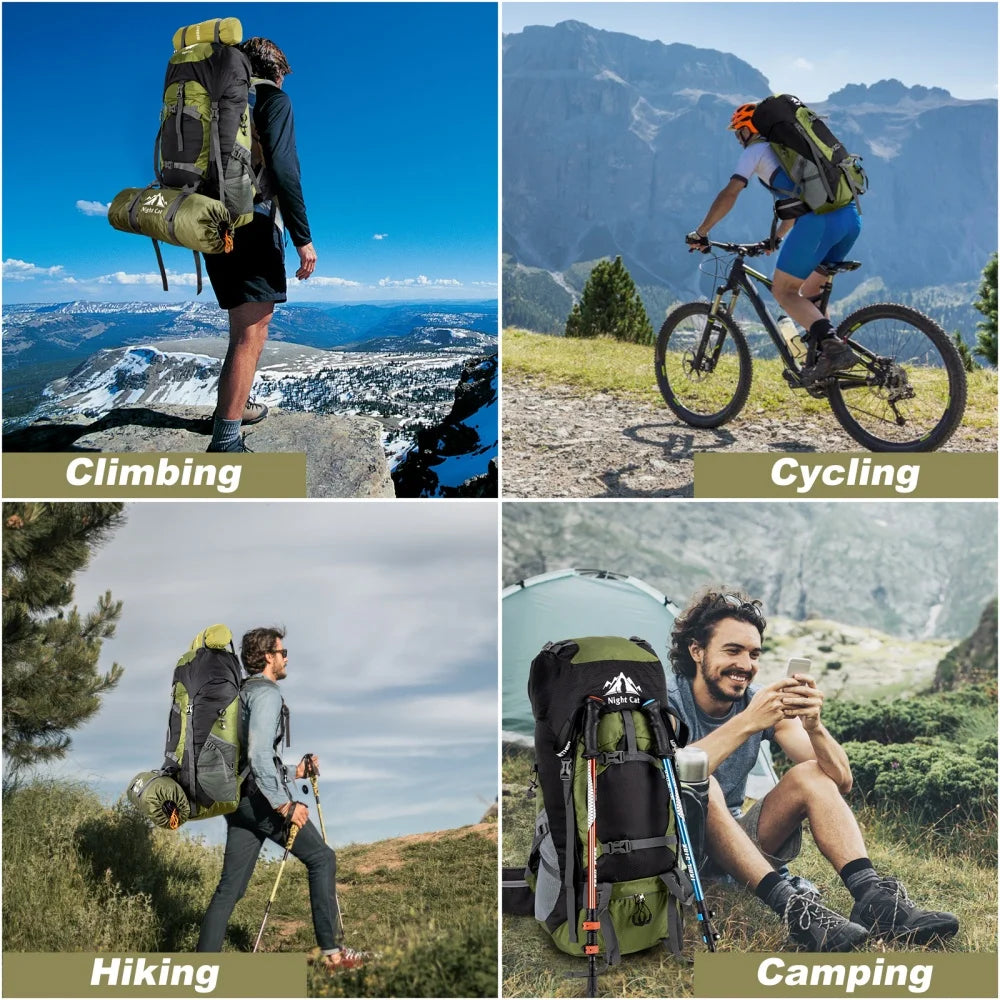 Night Cat Lightweight Hiking Backpack With Rain Cover