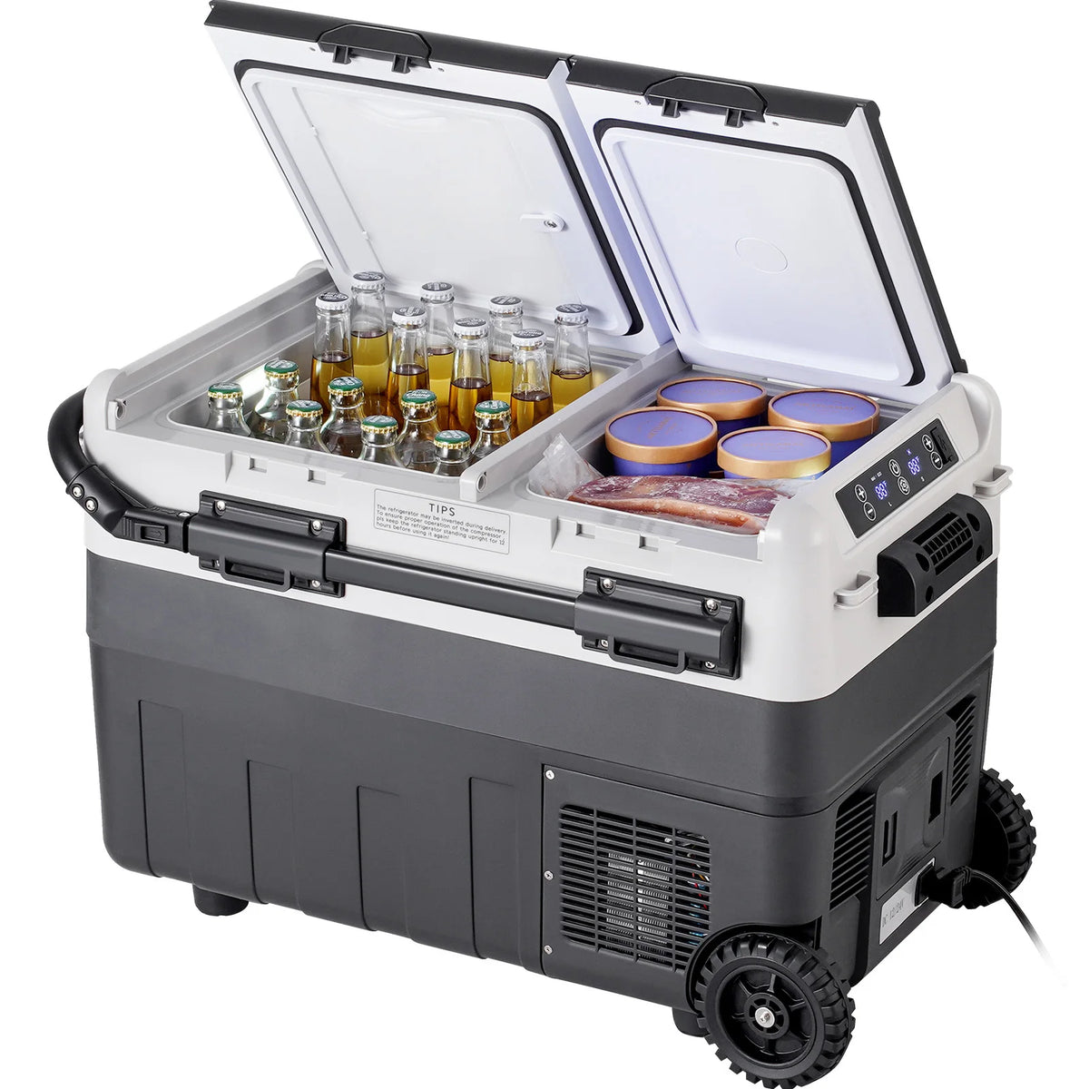 SucceBuy Portable Dual Zone Car Refrigerator Compressor Cooler for Home and Travel