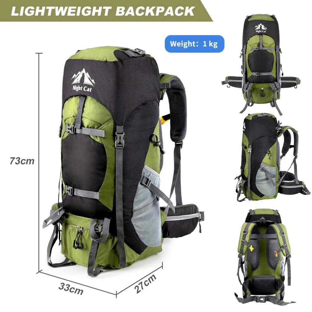 Night Cat Lightweight Hiking Backpack With Rain Cover