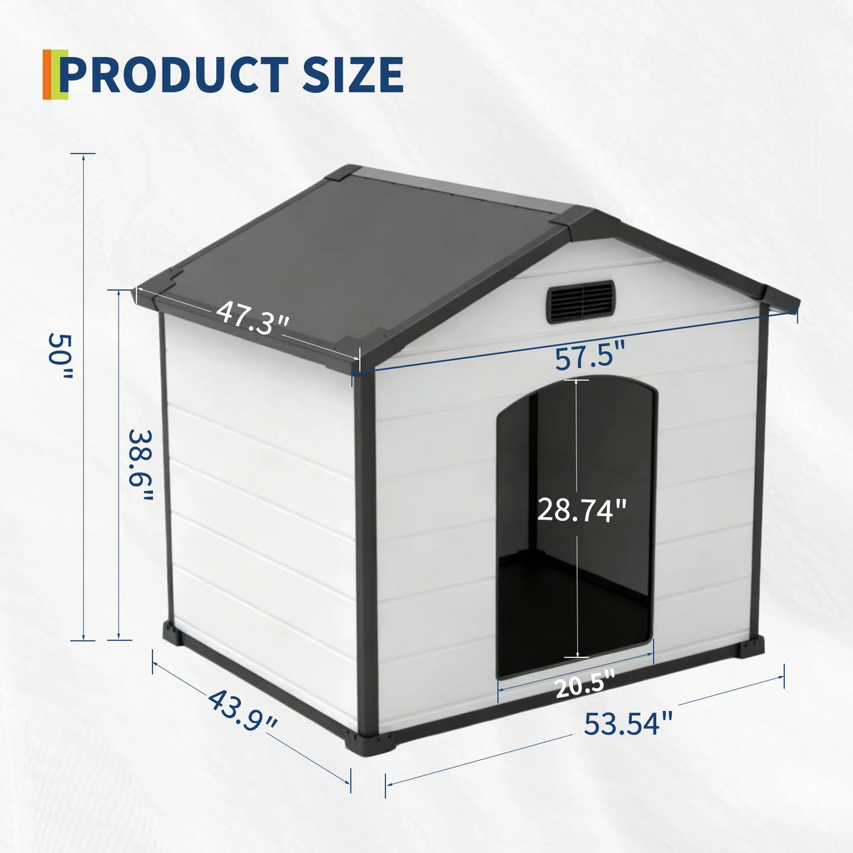 Waterproof Plastic Dog House With Removable Roof And Ventilated Design