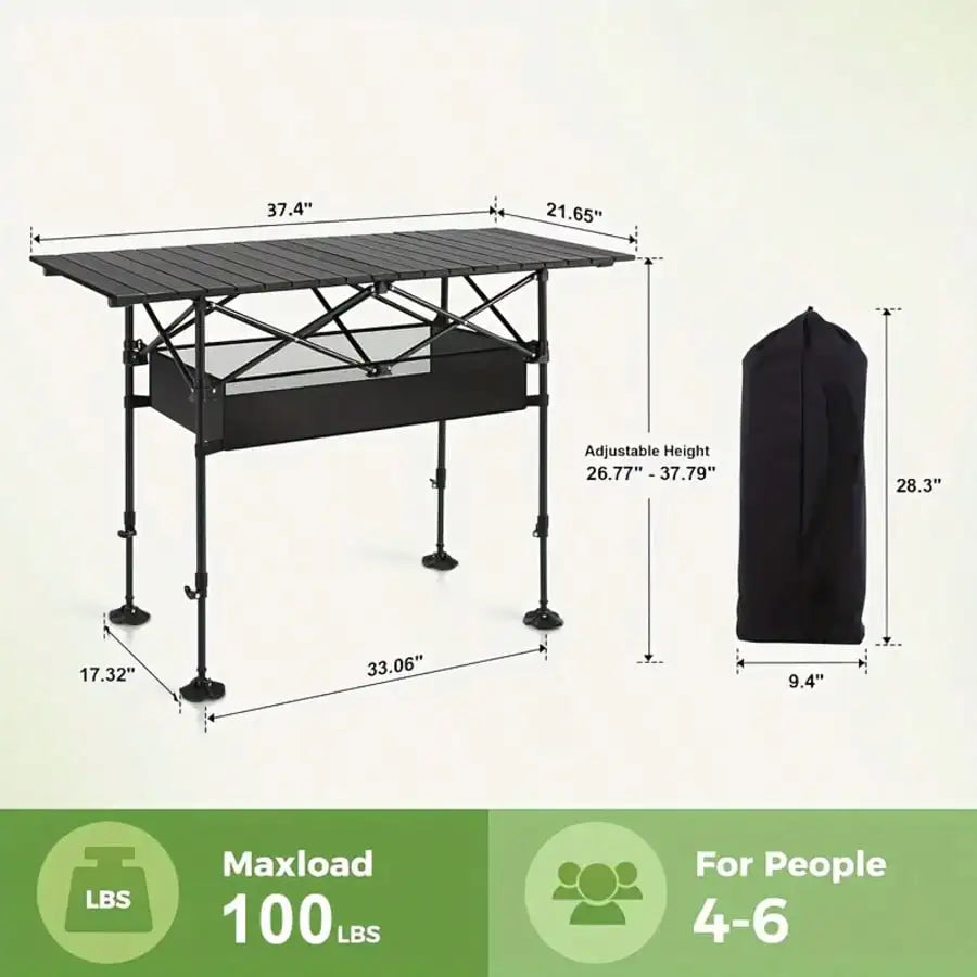 Aoran Outdoor Folding Aluminum Picnic And Camping Table
