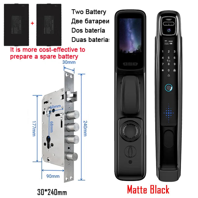 YKESDL Wifi Smart Door Lock With Face Recognition Camera