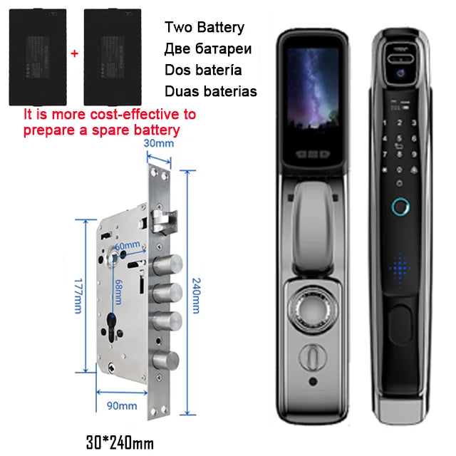 YKESDL Wifi Smart Door Lock With Face Recognition Camera
