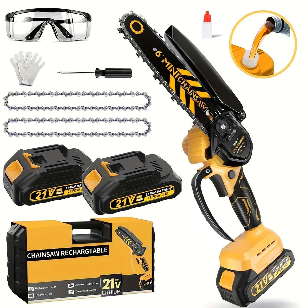 Mini Brushless Chainsaw With Auto Oiler For Tree Trimming
