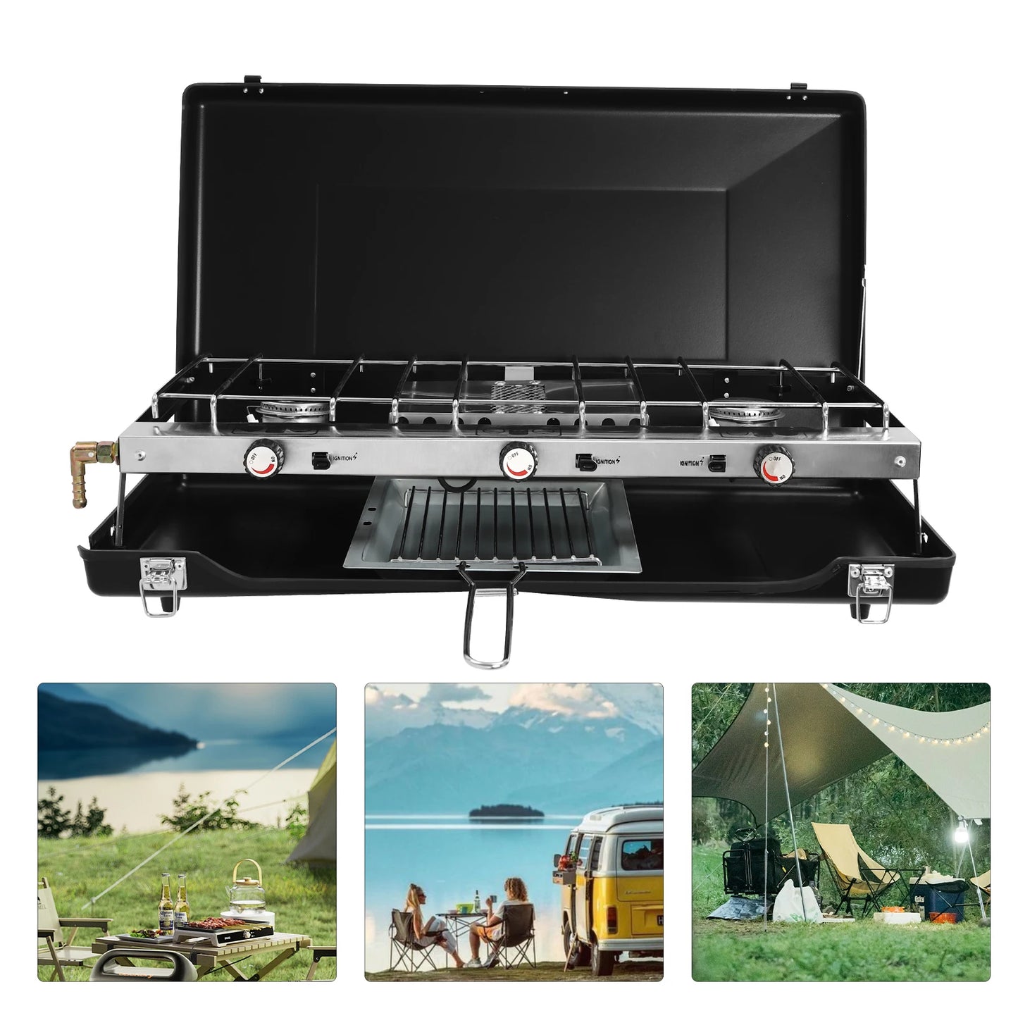 4.5Kw Portable Gas Camping Stove For Outdoor Cooking