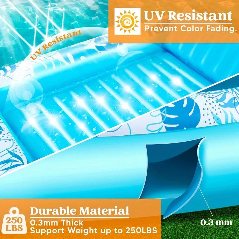 Joyfy Double Inflatable Tanning Lounger Float With Pillow