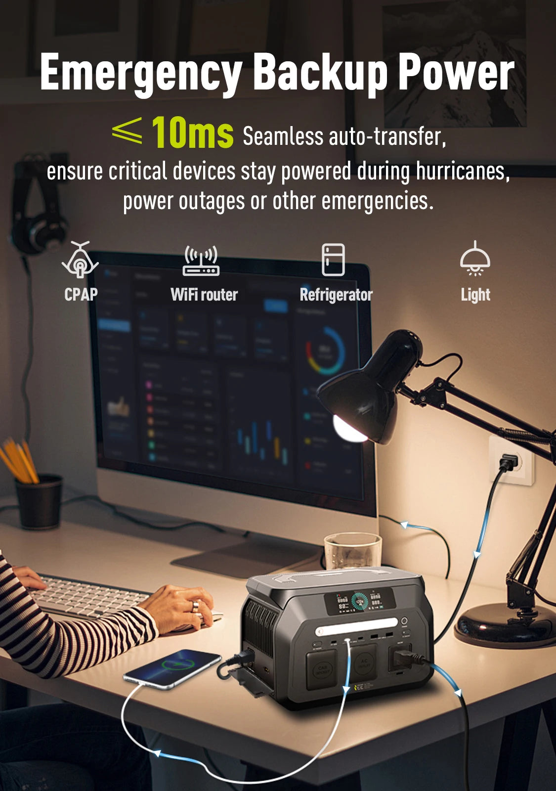 Iee P800 512Wh LiFePo4 Solar Generator With AC Outlets