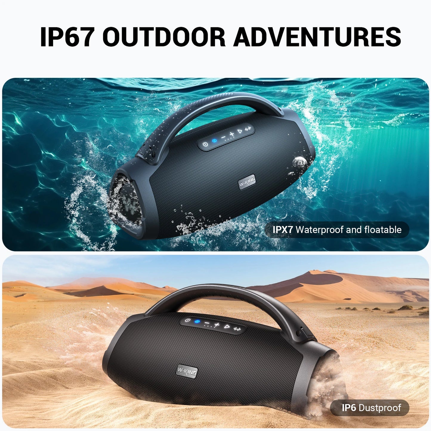 W-King D20 Portable Bluetooth Speaker Featuring Powerful Bass Output