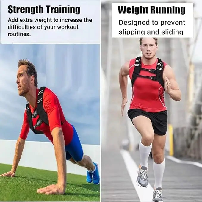 Adjustable Weighted Vest For Men Women Including Removable Training Weights