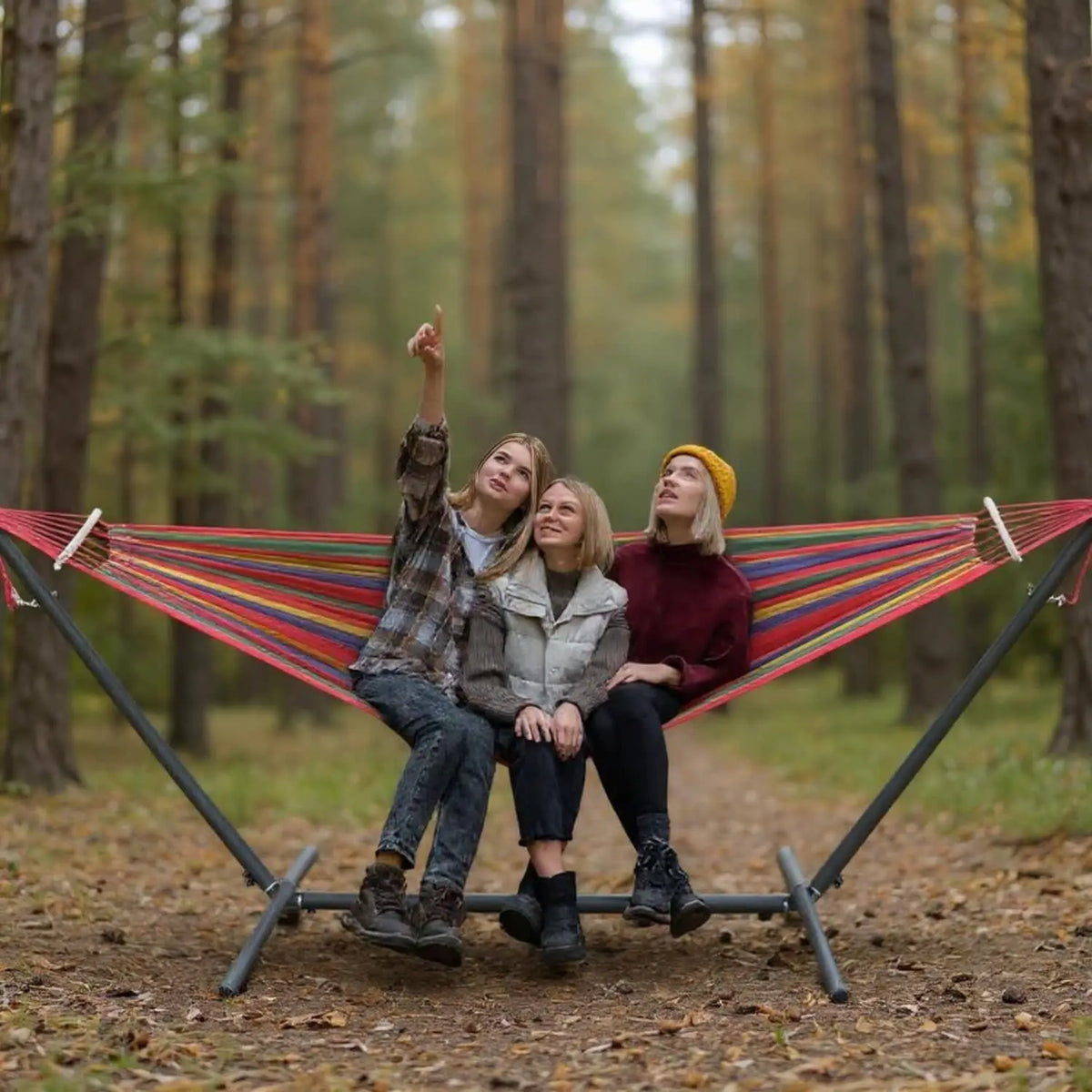 GYROOR Heavy Duty Adjustable Hammock With Stand For Couples