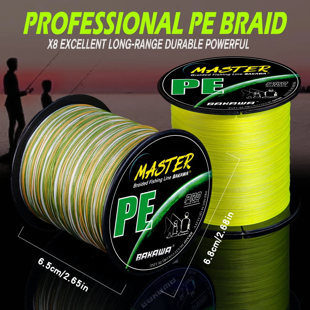 Bakawa 300M 8-Strand Braided Fishing Line For Saltwater Casting