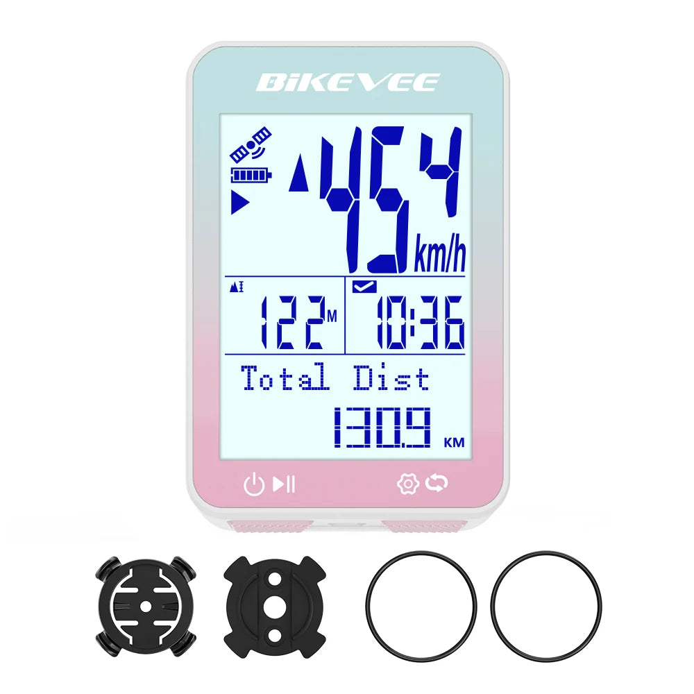 Bikevee Wireless GPS Bike Computer Cycling Speedometer With Auto Backlight