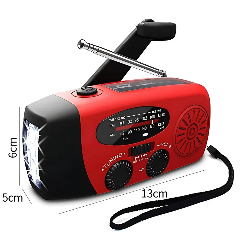 Solar Hand Crank NOAA Weather Radio With Flashlight Power Bank
