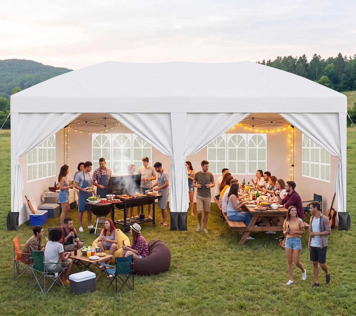 Heavy Duty Pop Up Tent Removable Sidewalls Waterproof Outdoor Canopy