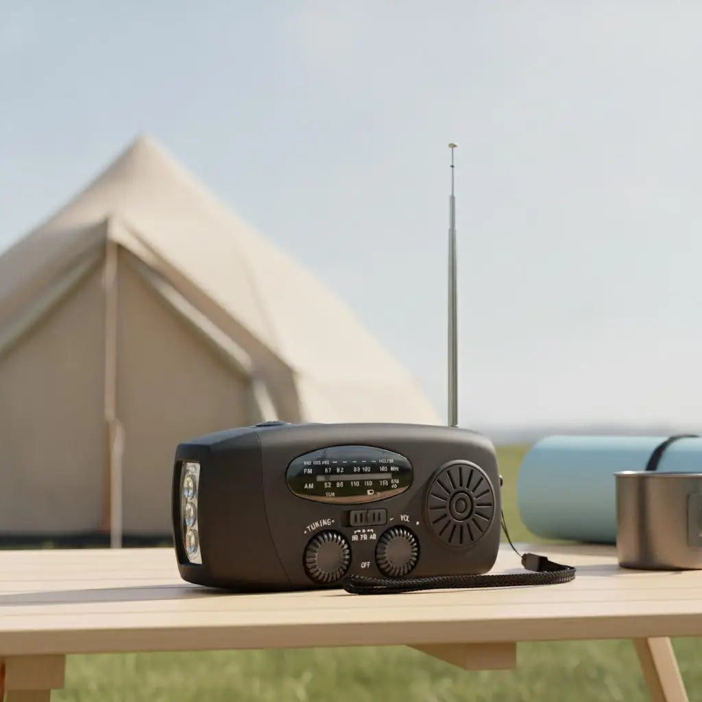 Solar Hand Crank NOAA Weather Radio With Flashlight Power Bank