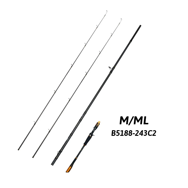 Biutifu Pro T1000 Carbon Spinning Casting Fishing Rod Fuji Guides For Anglers