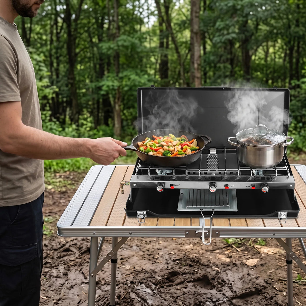 Portable Butane Grill Stove For Camping And BBQ With Case