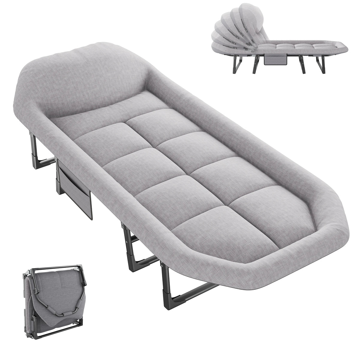 JHK Folding Camping Cot With Mattress Carry Bag 450 Lbs