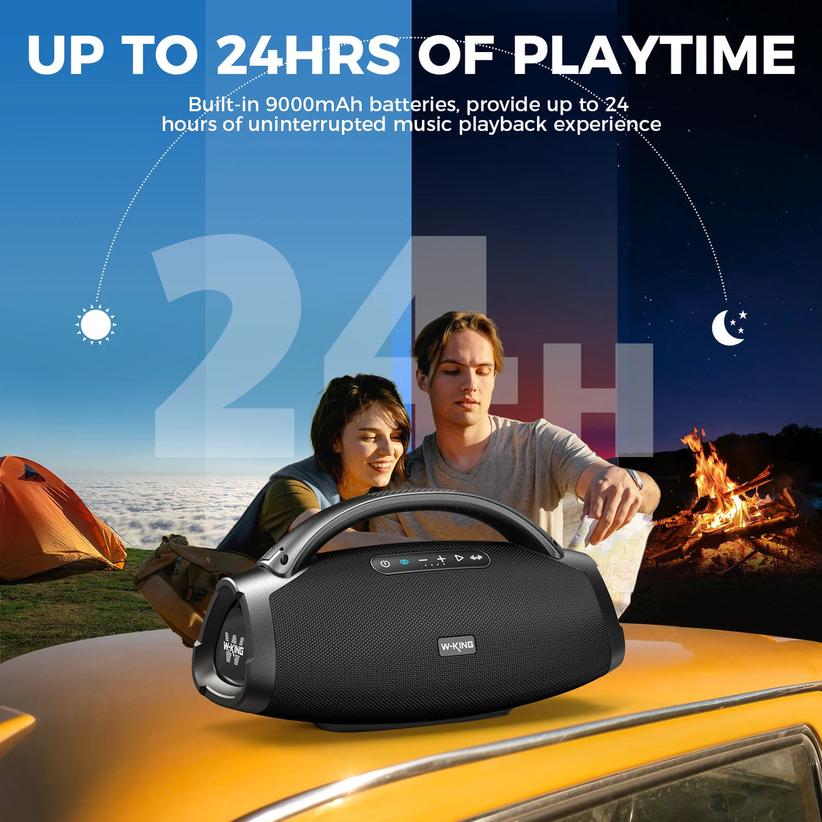 W-King D20 Portable Bluetooth Speaker Featuring Powerful Bass Output