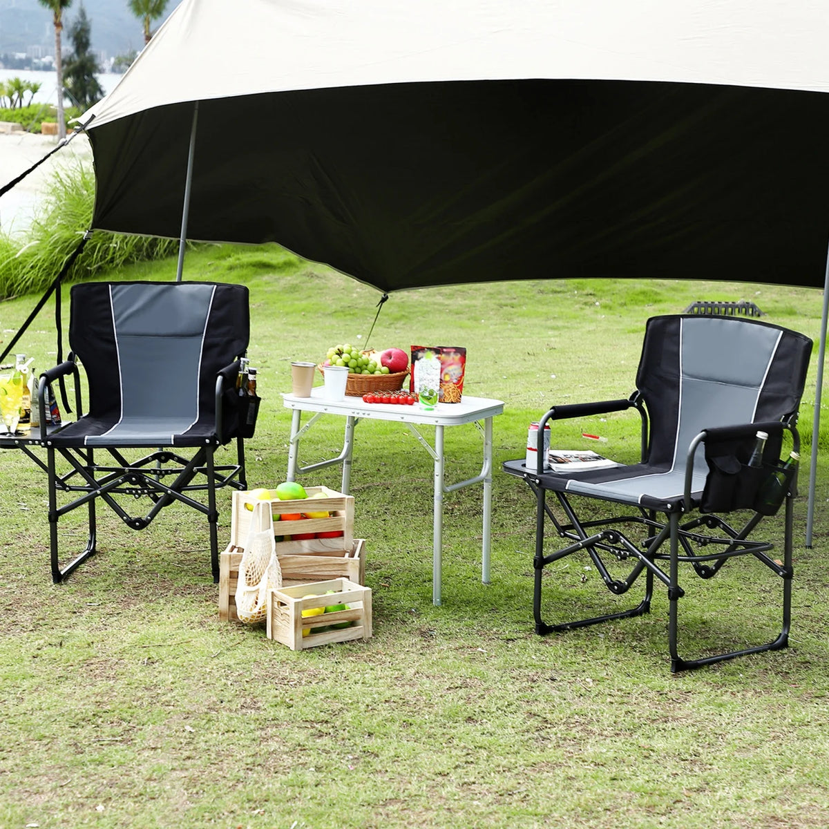 HiMISS Heavy Duty Folding Director Chair For Campers