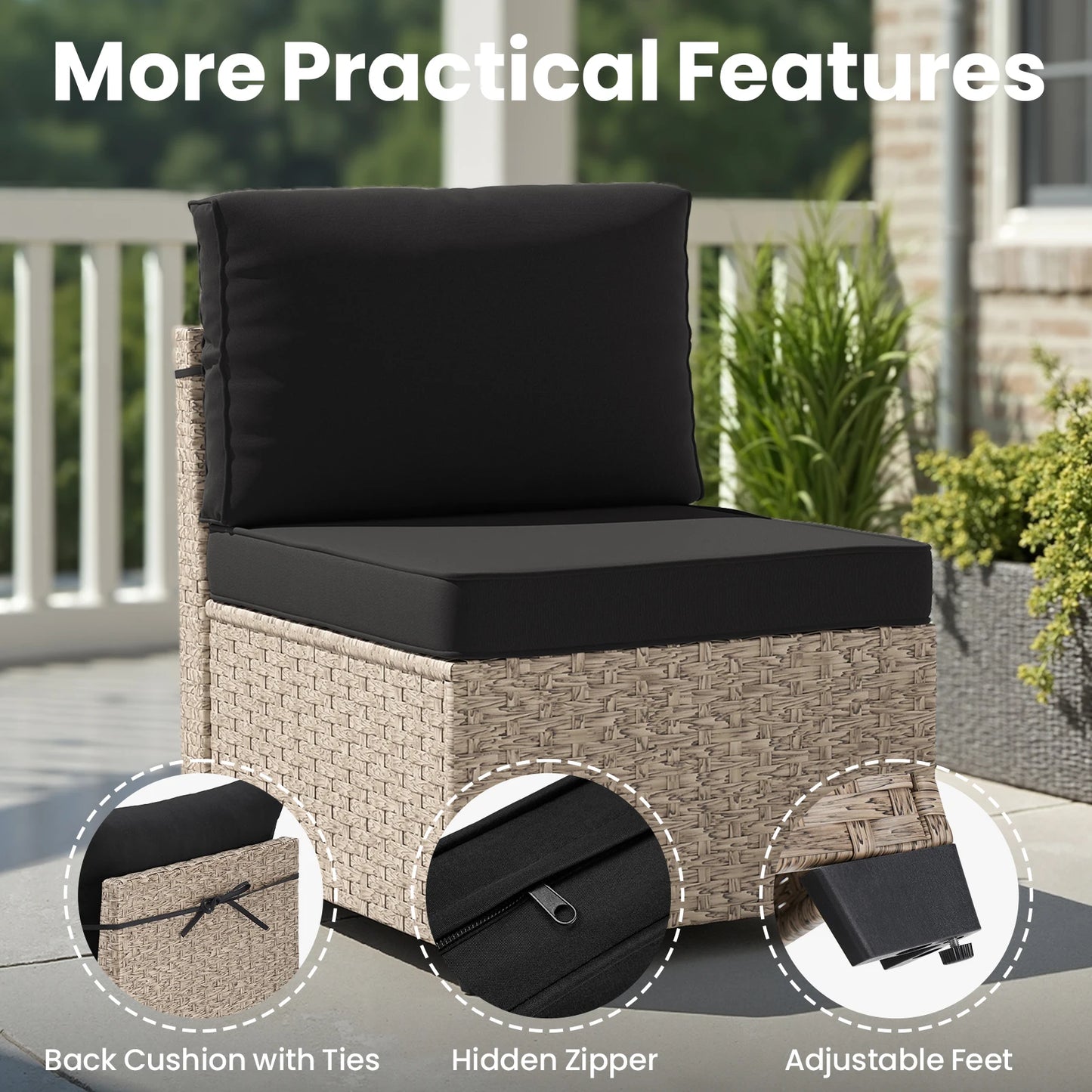 Soohow 7 Piece Outdoor Rattan Sectional Sofa Set