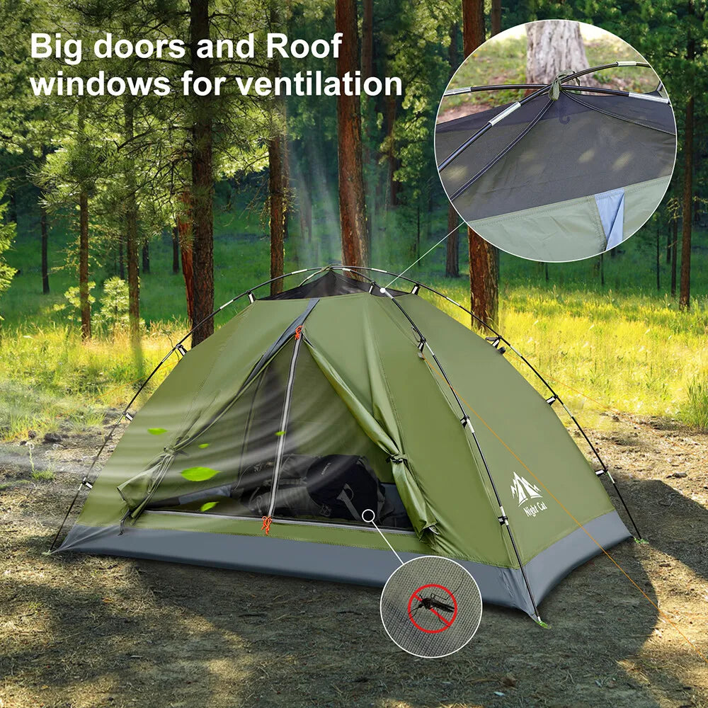 Night Cat Upgraded Backpacking Camping Tent For One Adult
