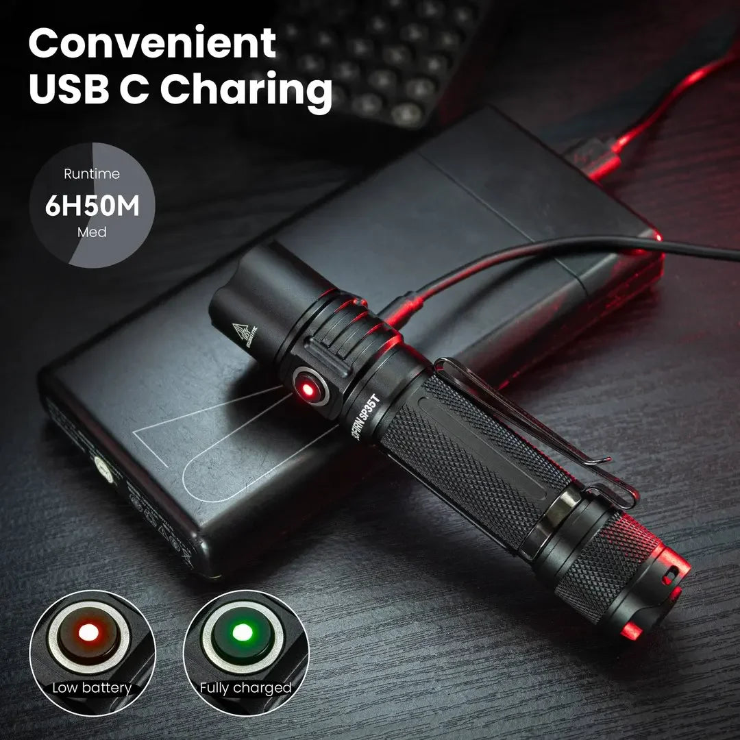 Sofirn SP35T 3800lm Rechargeable Tactical Led Flashlight