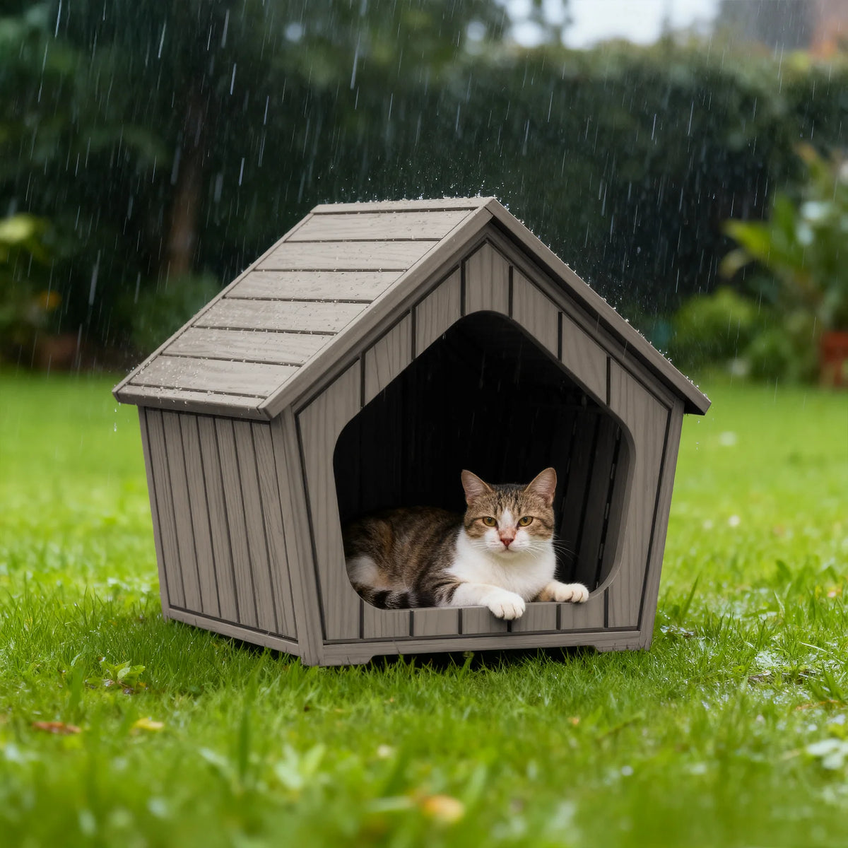 Waterproof Ventilated Plastic Dog House for Outdoor Shelter