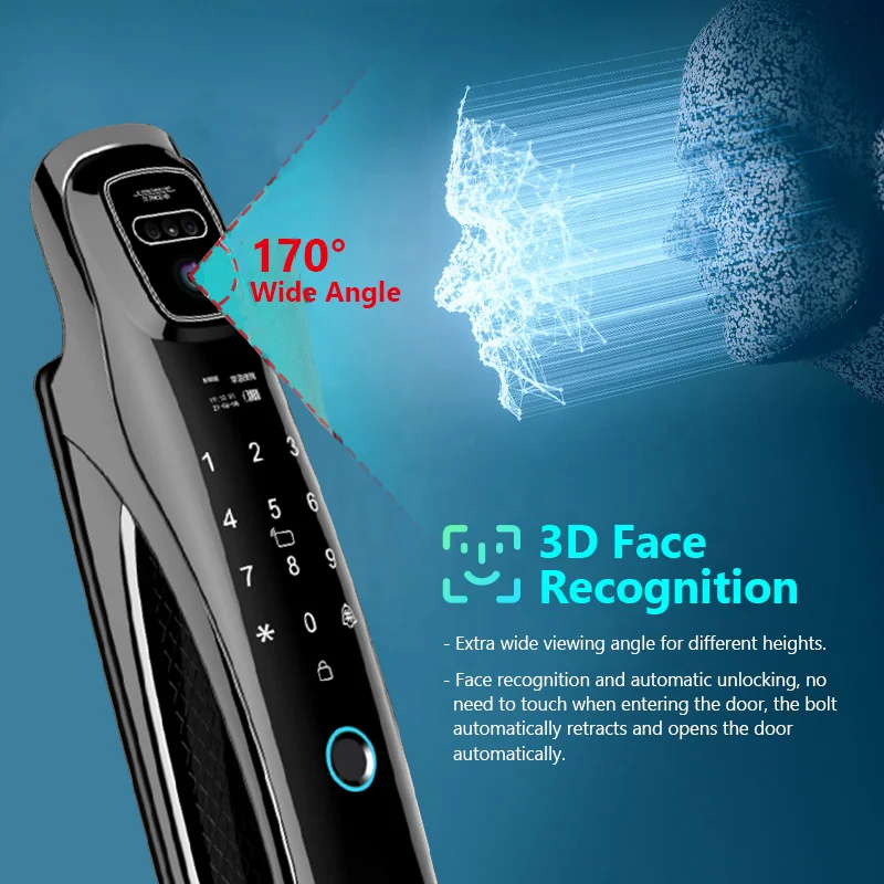 YKESDL Wifi Smart Door Lock With Face Recognition Camera