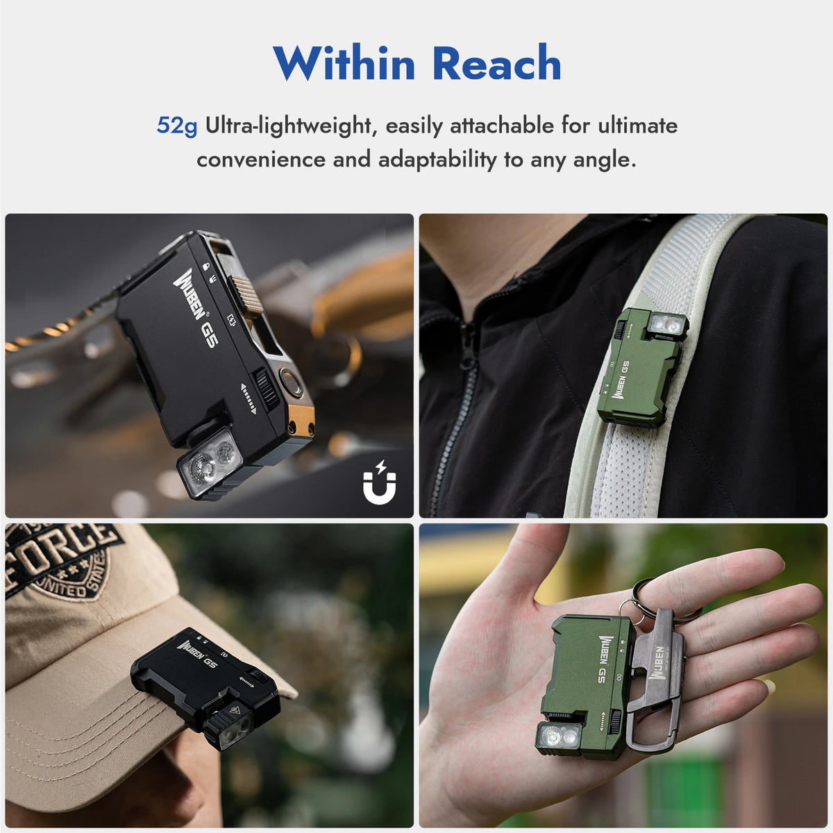 WUBEN G5 Magnetic EDC Flashlight USB C 400 Lumen Rechargeable