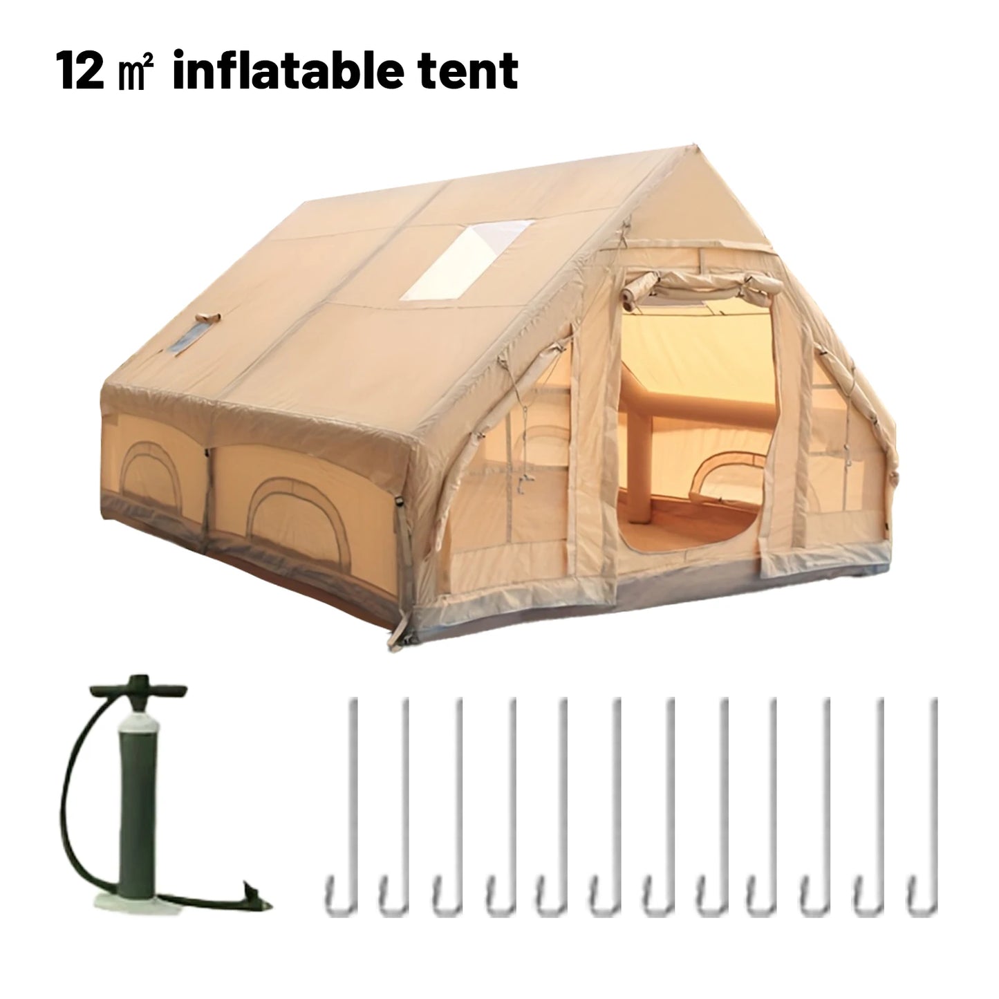 Pakicetus Inflatable Family Camping Tent With Stove Port