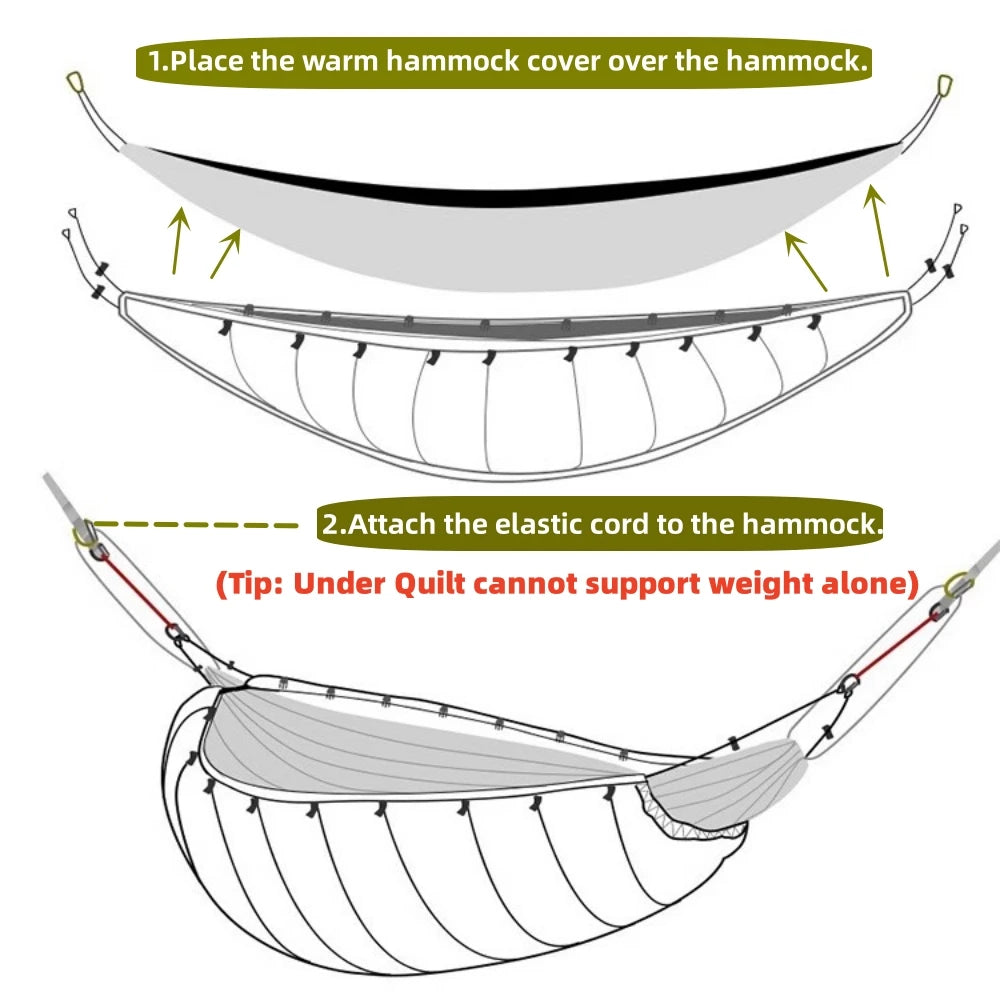 Insulated Hammock Underquilt For Lightweight All Season Sleeping Bag