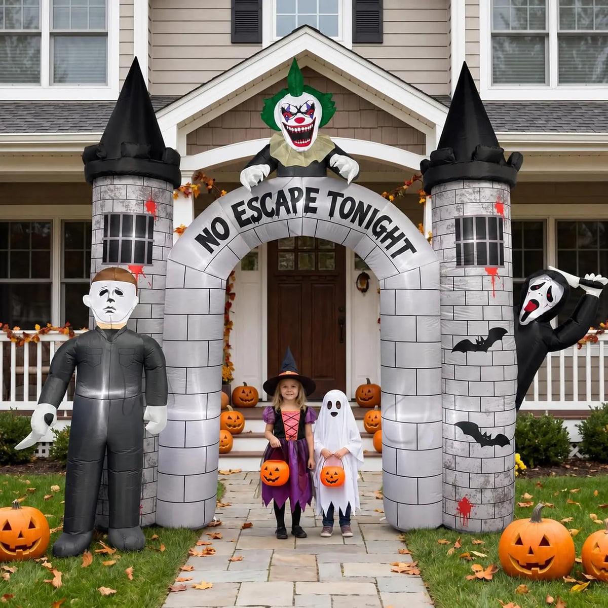Giant Halloween Inflatable Archway With LED Lights For Yard