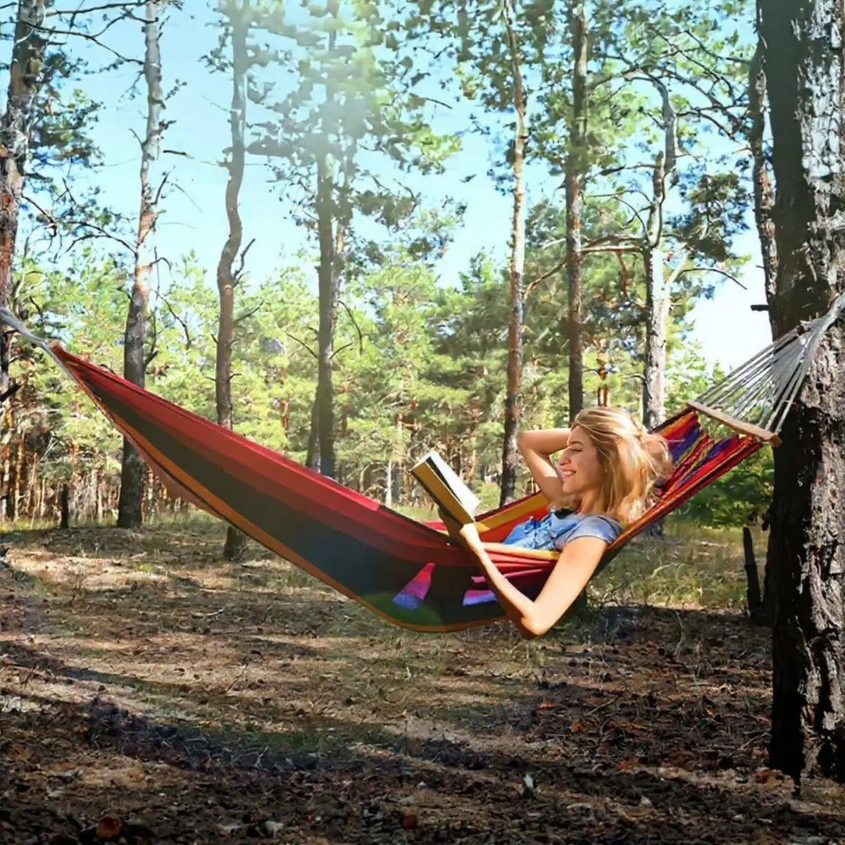GYROOR Heavy Duty Adjustable Hammock With Stand For Couples