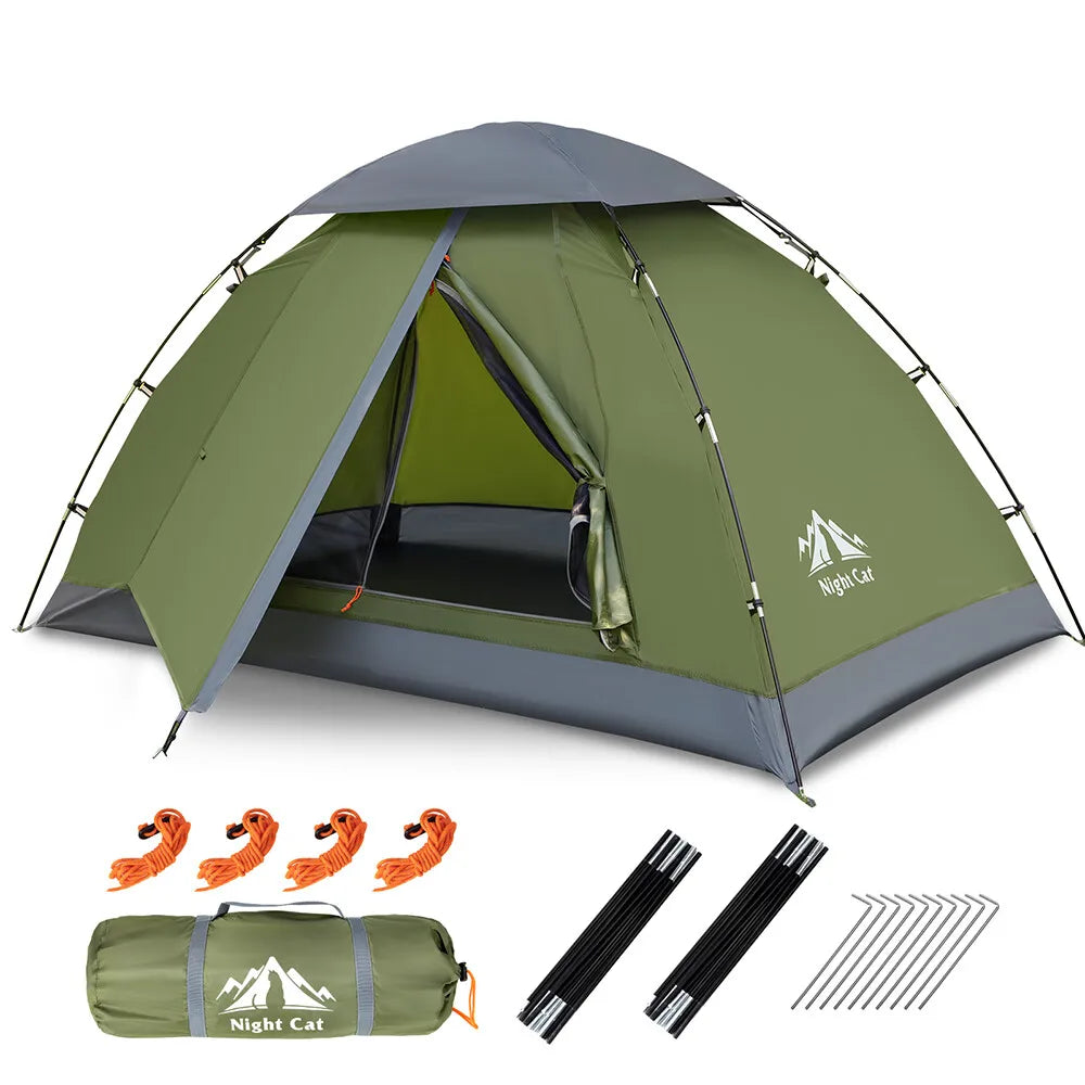 Night Cat Upgraded Backpacking Camping Tent For One Adult