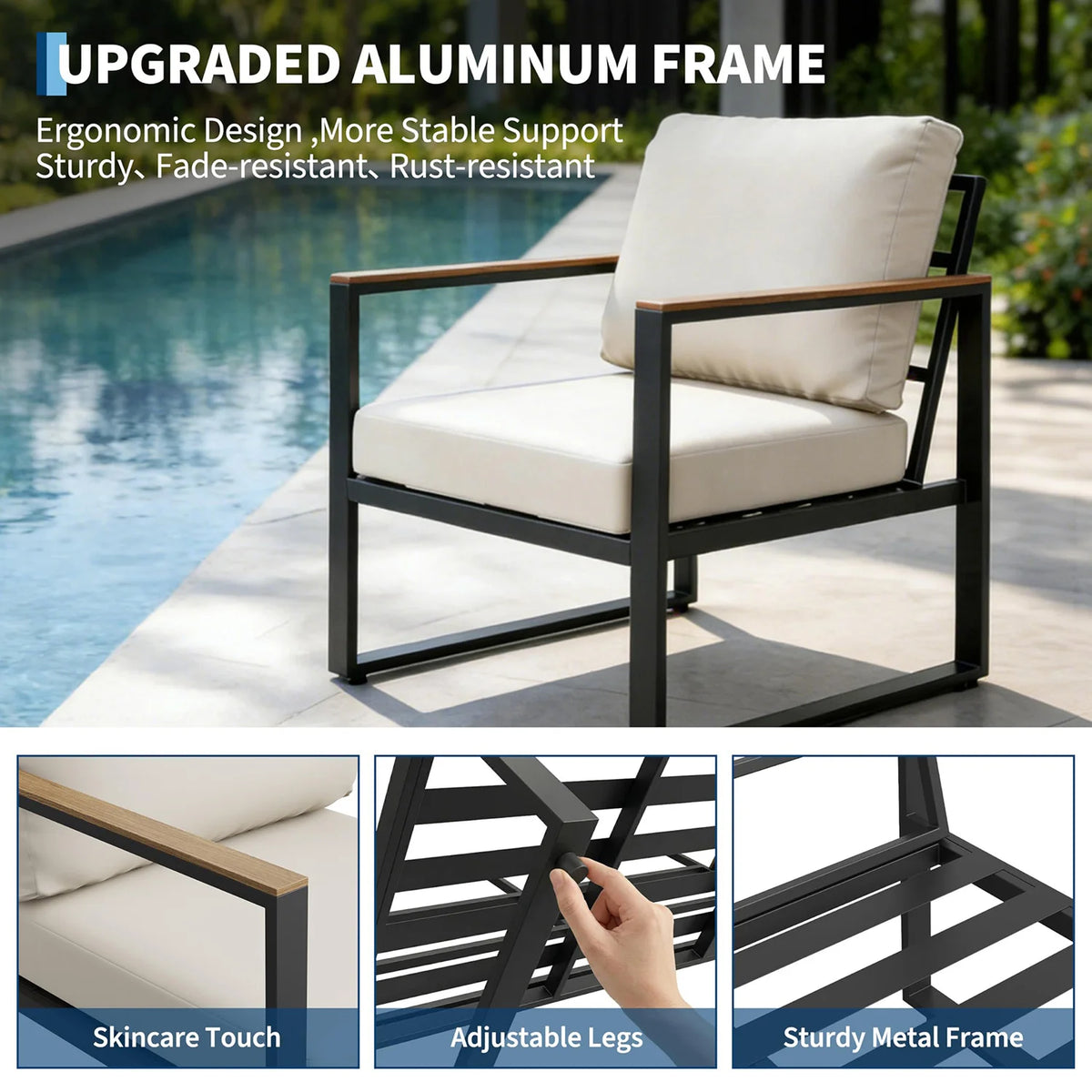 HobbyLane 4 Piece Outdoor Patio Furniture Set With Cushions
