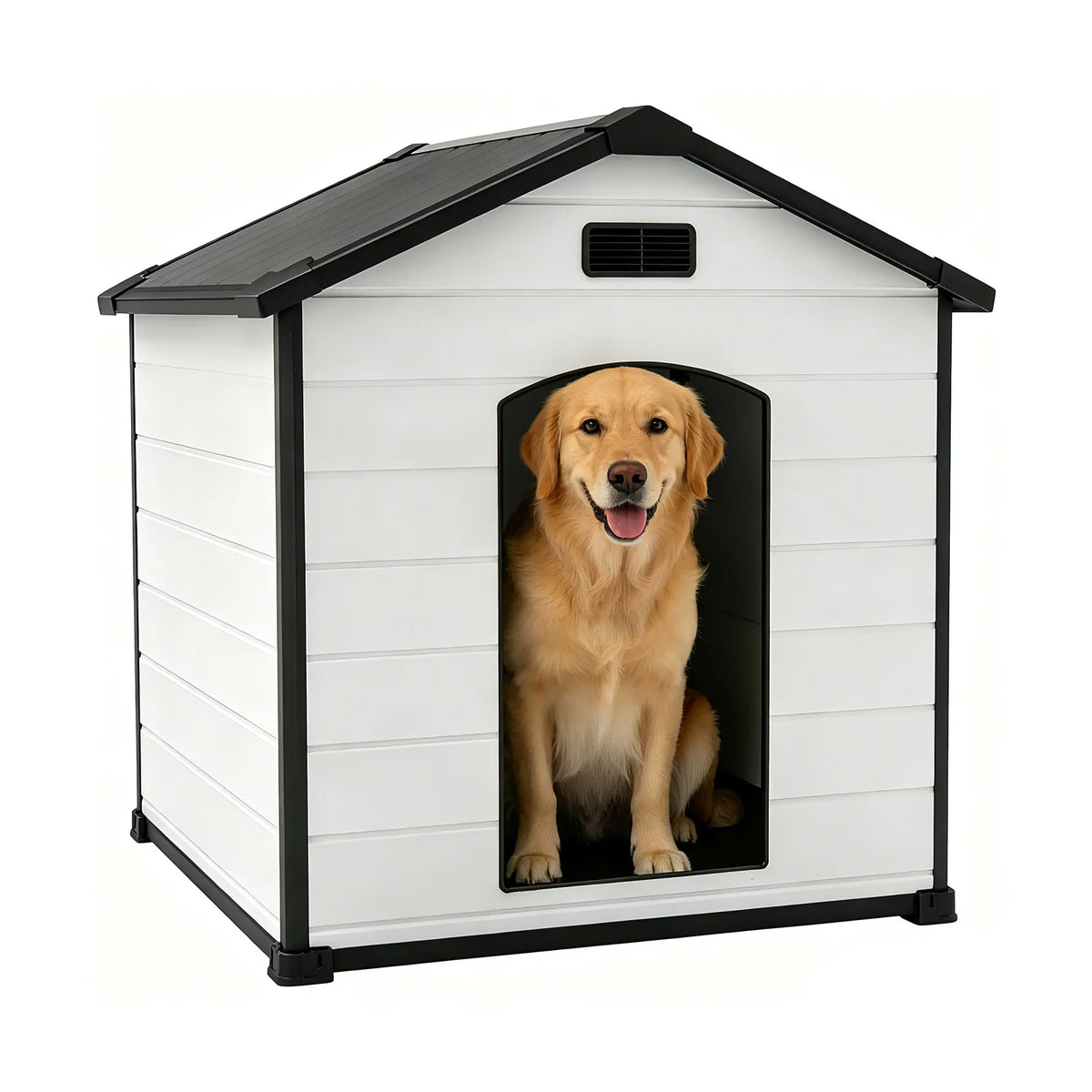 Waterproof Plastic Dog House With Removable Roof And Ventilated Design