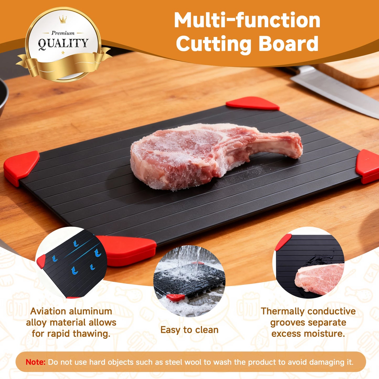 Stainless Steel Grill Prep And Serve Tray Set With Lids