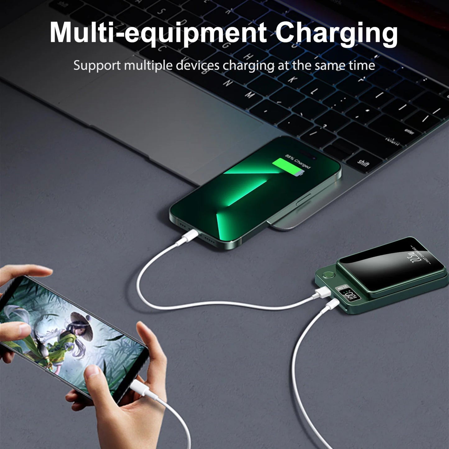 Wireless Magnetic Power Bank 10000 Mah Pd Fast Solar Charging System