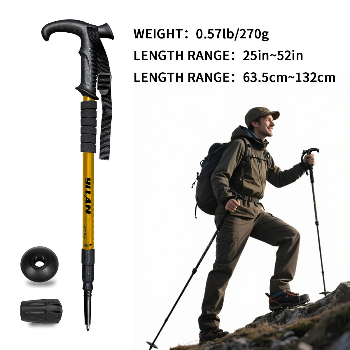 Premium Aluminum Hiking Poles with Shock Absorption for Outdoor Trekking