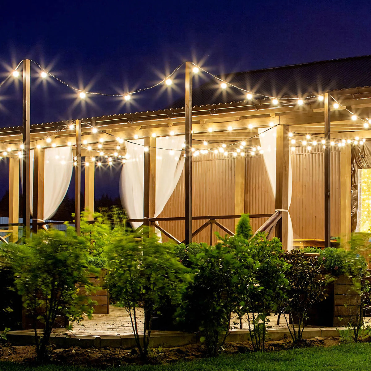 200FT ST38 LED Globe String Lights With Hooks