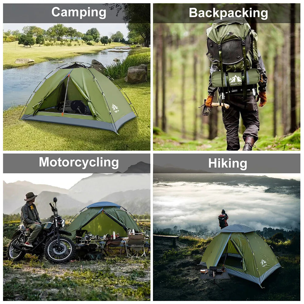 Night Cat Upgraded Backpacking Camping Tent For One Adult