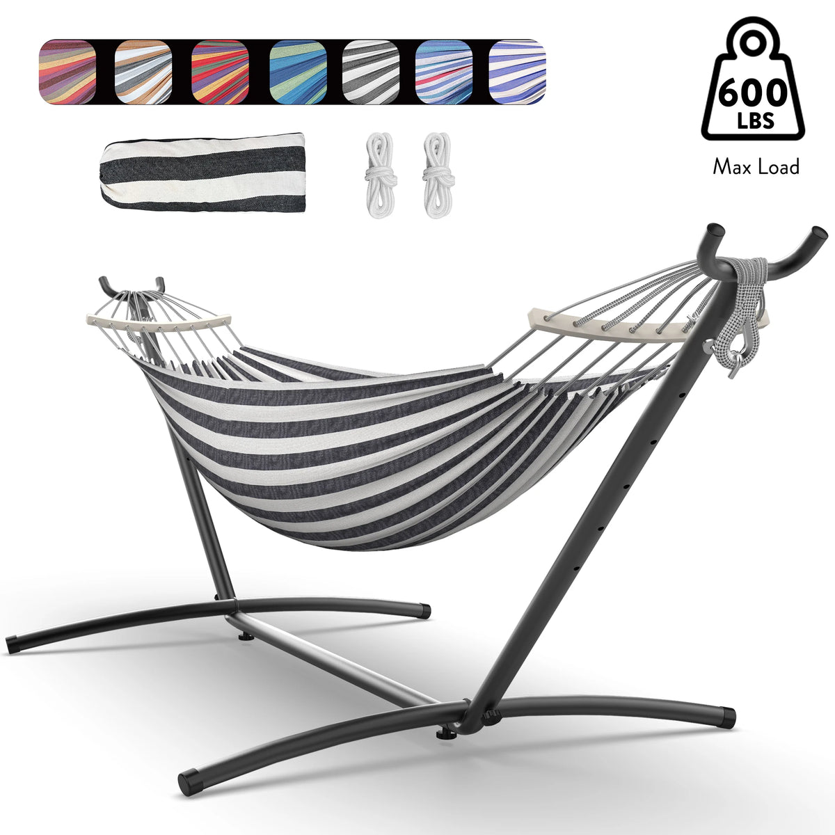 GYROOR Heavy Duty Adjustable Hammock With Stand For Couples