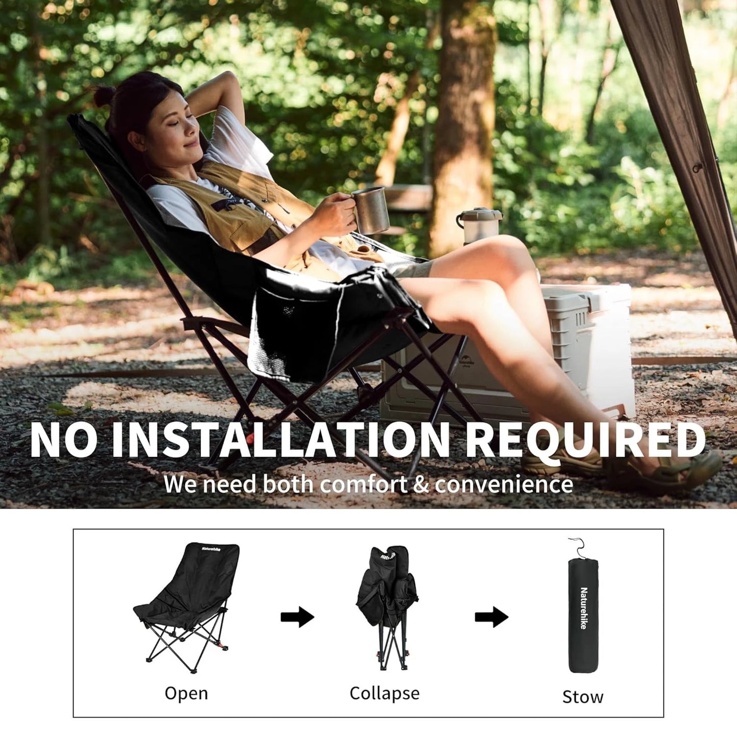 Naturehike Sea Star Recliner Folding Moon Chair Portable Camping