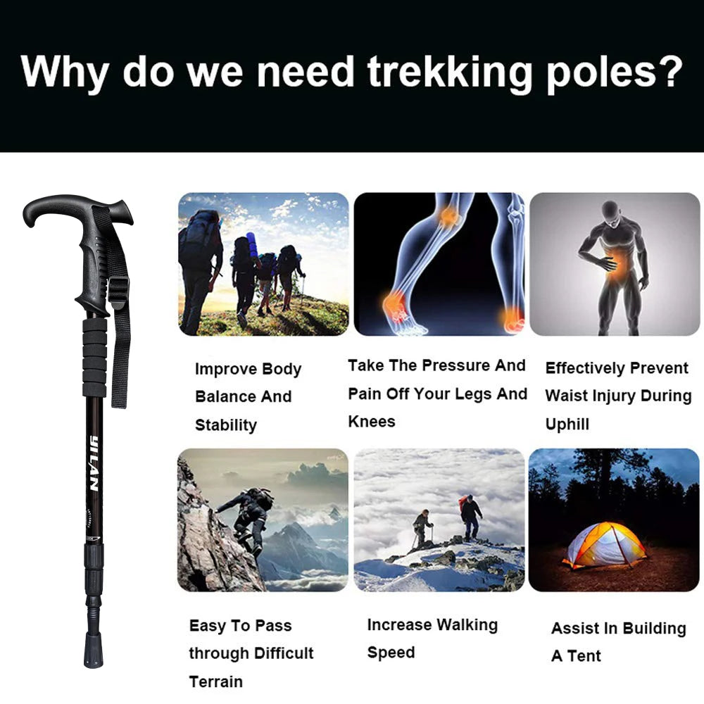 Premium Aluminum Hiking Poles with Shock Absorption for Outdoor Trekking