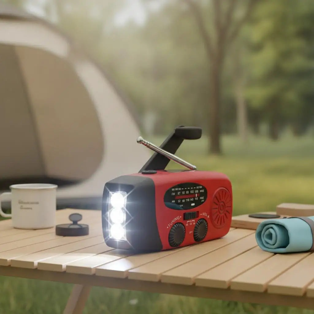 Solar Hand Crank NOAA Weather Radio With Flashlight Power Bank