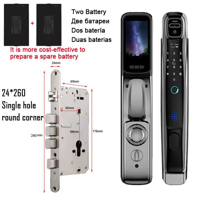 YKESDL Wifi Smart Door Lock With Face Recognition Camera