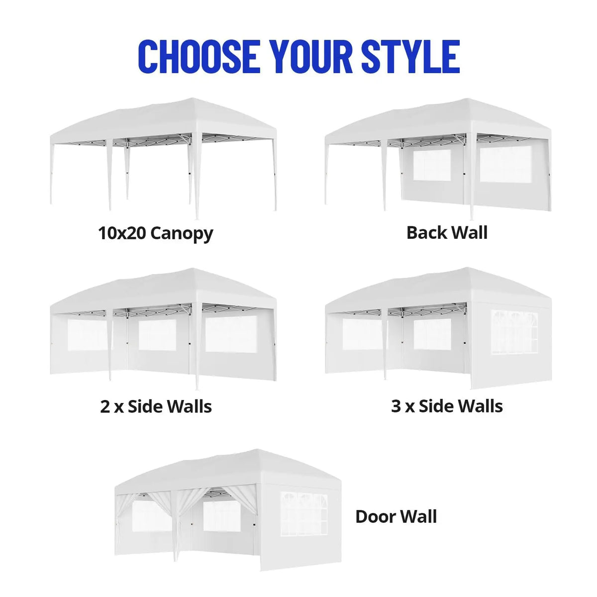 Heavy Duty Pop Up Tent Removable Sidewalls Waterproof Outdoor Canopy