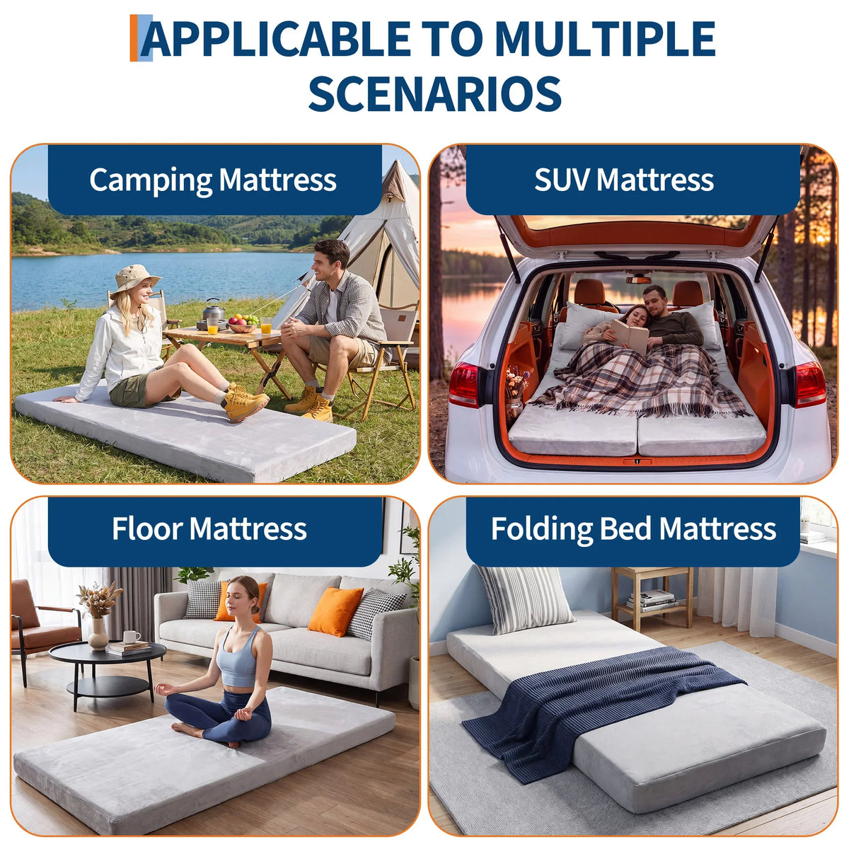 Portable Memory Foam Camping Mattress With Roll Up Design